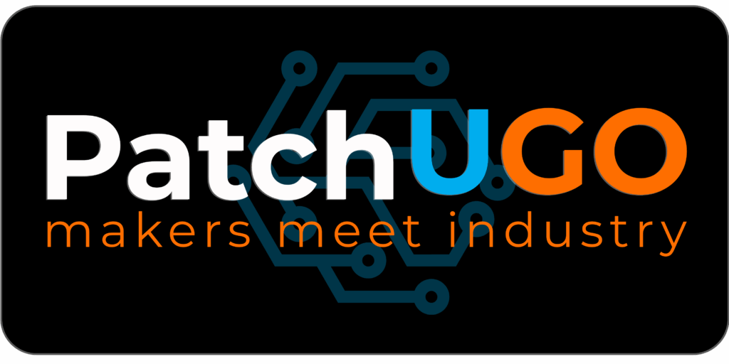 patchugo logo grande sfondo nero angoli arrotondati